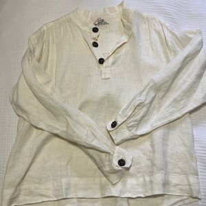 White linen long sleeve shirt